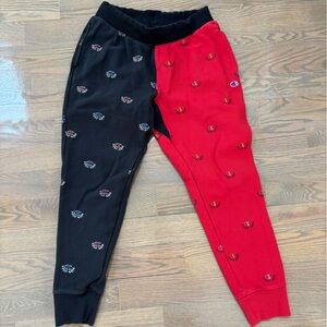 Vintage Champion Reverse Weave Colorblock Spellout Joggers Sweatpants Men's XL